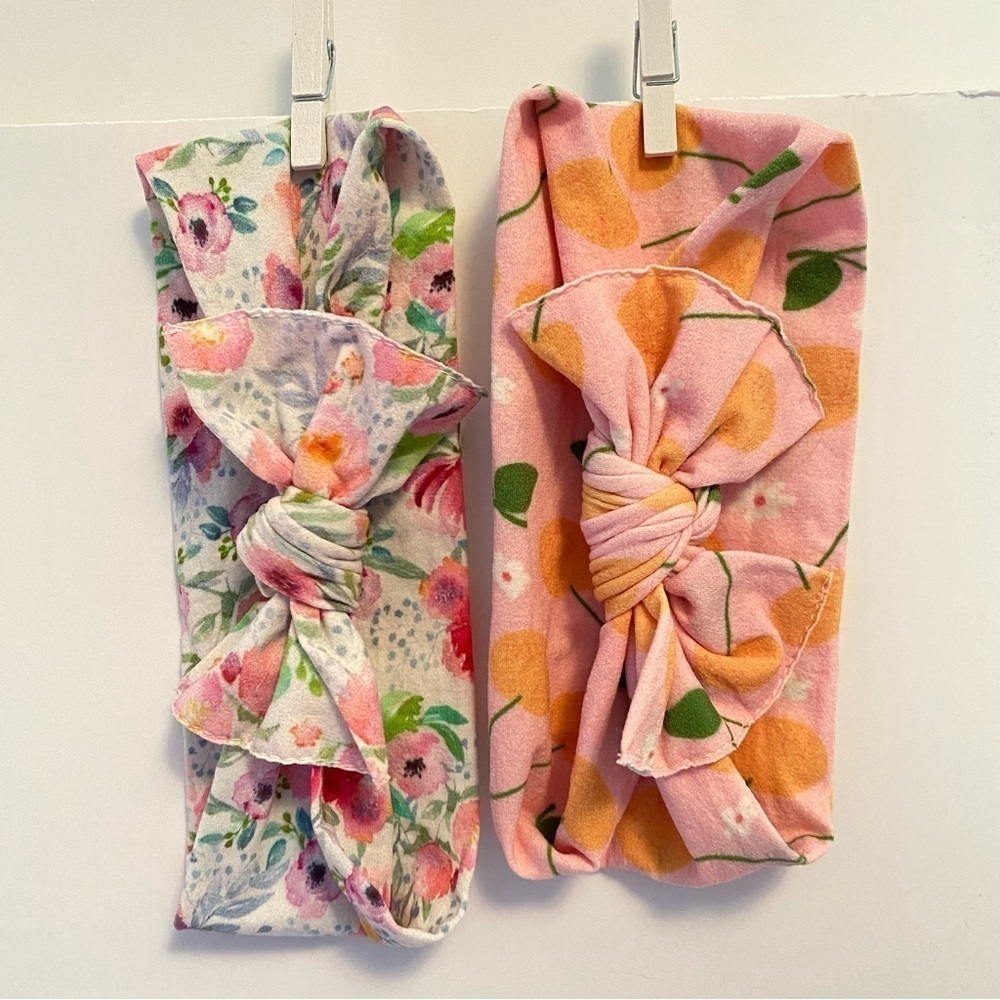Baby Bling Printed Floral & Printed Fruit Knot Headbands